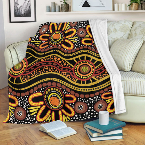 Australia Aboriginal Blanket - Dot In Aboriginal Style Blanket Australia Aboriginal Blanket - Dot In Aboriginal Style Blanket