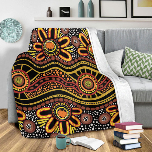 Australia Aboriginal Blanket - Dot In Aboriginal Style Blanket Australia Aboriginal Blanket - Dot In Aboriginal Style Blanket