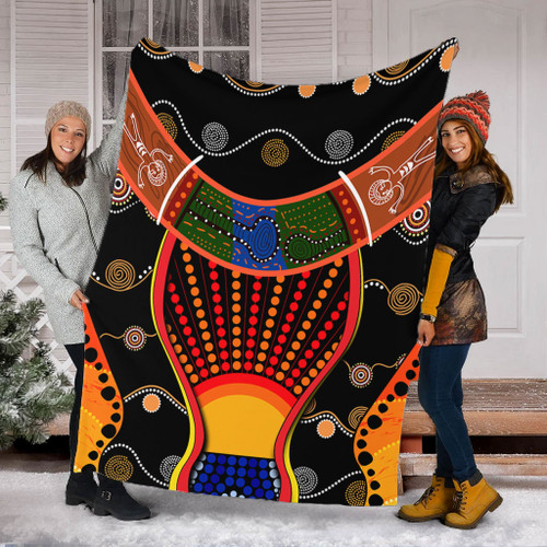 Australia Aboriginal Blanket - Indigenous Dot With Boomerang Inspired Blanket Australia Aboriginal Blanket - Indigenous Dot With Boomerang Inspired Blanket