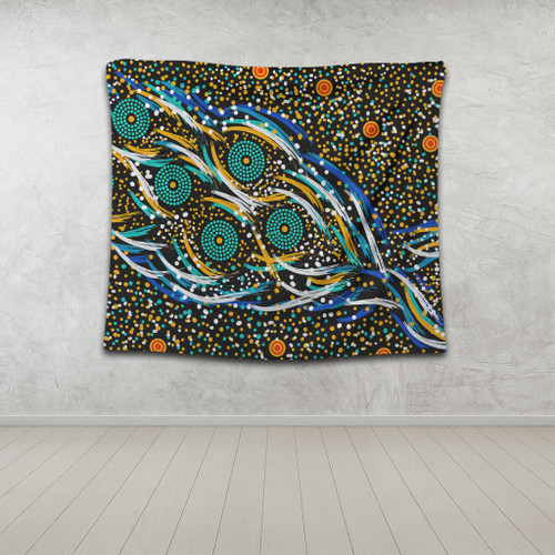 Australia Aboriginal Tapestry - Color Dot Dreamtime Tapestry