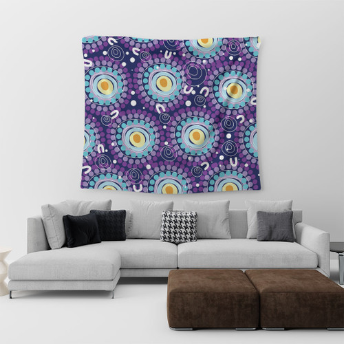 Australia Aboriginal Tapestry - Purple Abstract Seamless Pattern With Aboriginal Inspired Tapestry Australia Aboriginal Tapestry - Purple Abstract Seamless Pattern With Aboriginal Inspired Tapestry