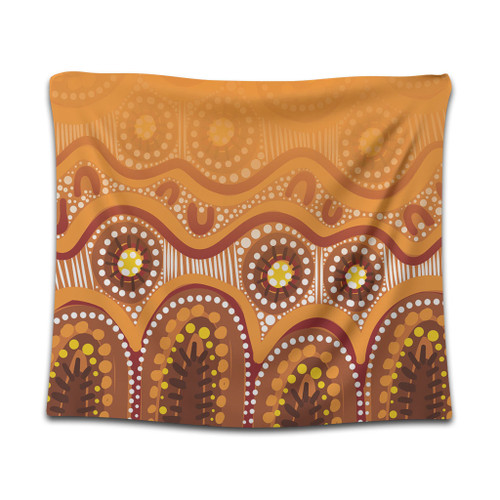 Australia Aboriginal Tapestry - Brown Aboriginal Dot Tapestry Australia Aboriginal Tapestry - Brown Aboriginal Dot Tapestry