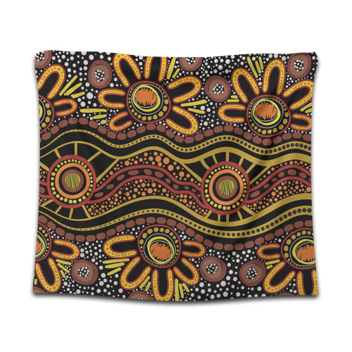Australia Aboriginal Tapestry - Dot In Aboriginal Style Tapestry Australia Aboriginal Tapestry - Dot In Aboriginal Style Tapestry