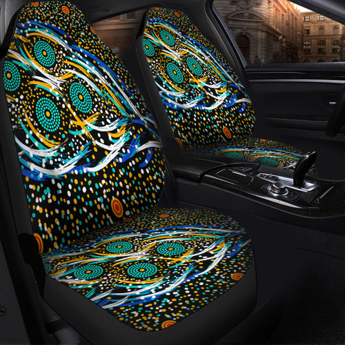 Australia Aboriginal Car Seat Cover - Color Dot Dreamtime Car Seat Cover