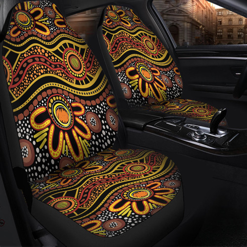 Australia Aboriginal Car Seat Cover - Dot In Aboriginal Style Car Seat Cover