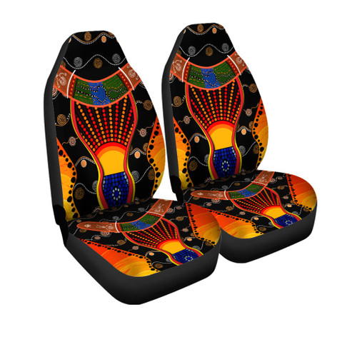 Australia Aboriginal Car Seat Cover - Indigenous Dot With Boomerang Inspired Car Seat Cover Australia Aboriginal Car Seat Cover - Indigenous Dot With Boomerang Inspired Car Seat Cover