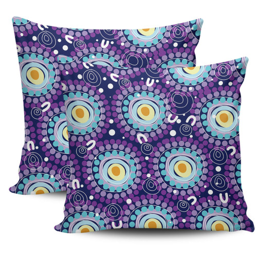 Australia Aboriginal Pillow Cases - Purple Abstract Seamless Pattern With Aboriginal Inspired Pillow Cases