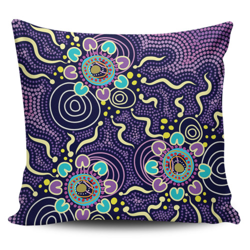 Australia Aboriginal Pillow Cases - Purple Painting With Aboriginal Inspired Dot Pillow Cases Australia Aboriginal Pillow Cases - Purple Painting With Aboriginal Inspired Dot Pillow Cases