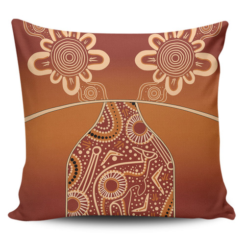 Australia Aboriginal Pillow Cases - Brown Kangaroo In Aboriginal Dot Art Pillow Cases Australia Aboriginal Pillow Cases - Brown Kangaroo In Aboriginal Dot Art Pillow Cases