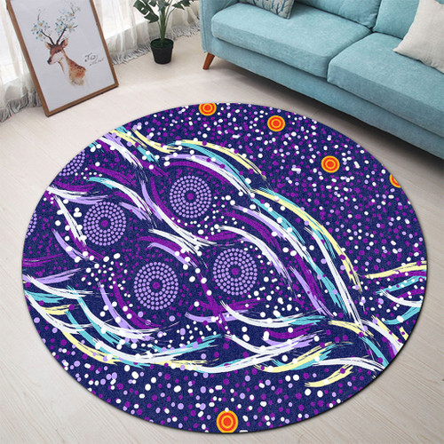 Australia Aboriginal Round Rug - Purple Dot Dreamtime Round Rug