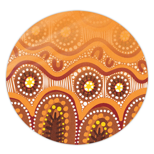 Australia Aboriginal Round Rug - Brown Aboriginal Dot Round Rug