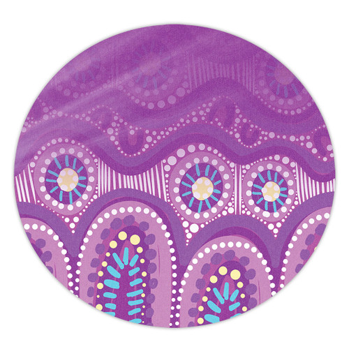 Australia Aboriginal Round Rug - Purple Aboriginal Dot Round Rug Australia Aboriginal Round Rug - Purple Aboriginal Dot Round Rug