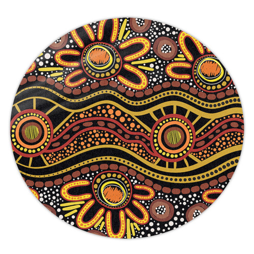 Australia Aboriginal Round Rug - Dot In Aboriginal Style Round Rug Australia Aboriginal Round Rug - Dot In Aboriginal Style Round Rug
