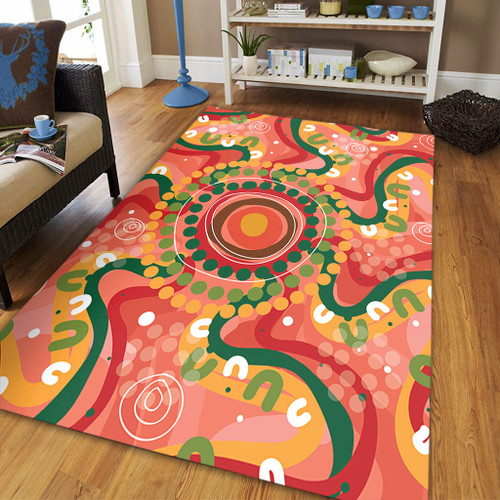 Australia Aboriginal Area Rug - Aboriginal Art Style Abstract Area Rug Australia Aboriginal Area Rug - Aboriginal Art Style Abstract Area Rug