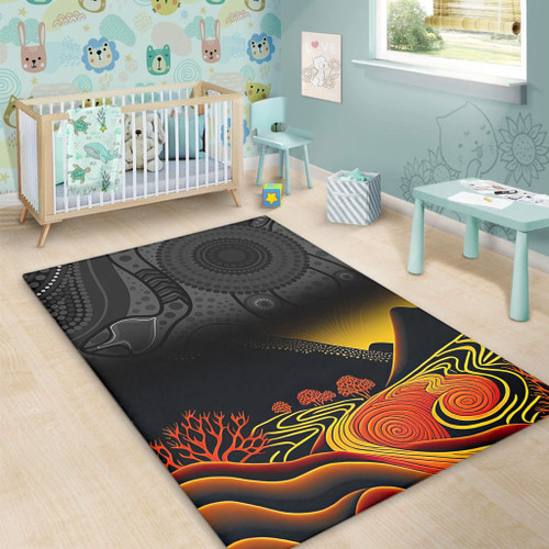 Australia Aboriginal Area Rug - Rainbow Serpent Dreamtime Land Art Inspired Area Rug Australia Aboriginal Area Rug - Rainbow Serpent Dreamtime Land Art Inspired Area Rug