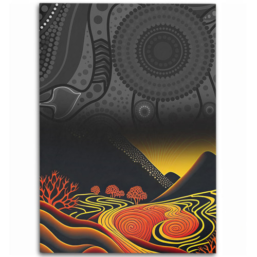 Australia Aboriginal Area Rug - Rainbow Serpent Dreamtime Land Art Inspired Area Rug Australia Aboriginal Area Rug - Rainbow Serpent Dreamtime Land Art Inspired Area Rug