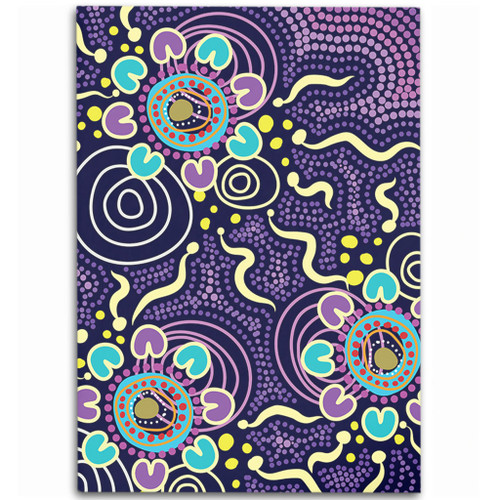 Australia Aboriginal Area Rug - Purple Painting With Aboriginal Inspired Dot Area Rug Australia Aboriginal Area Rug - Purple Painting With Aboriginal Inspired Dot Area Rug