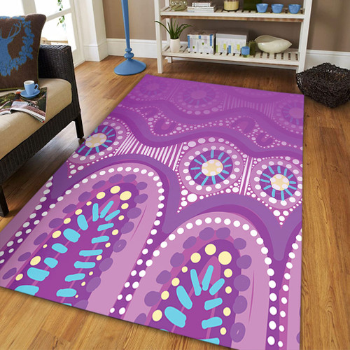 Australia Aboriginal Area Rug - Purple Aboriginal Dot Area Rug Australia Aboriginal Area Rug - Purple Aboriginal Dot Area Rug