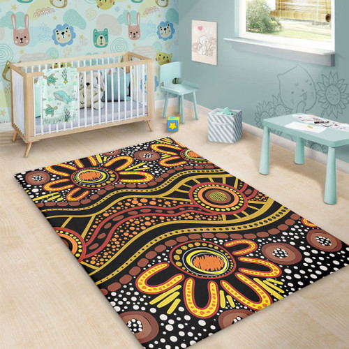Australia Aboriginal Area Rug - Dot In Aboriginal Style Area Rug Australia Aboriginal Area Rug - Dot In Aboriginal Style Area Rug