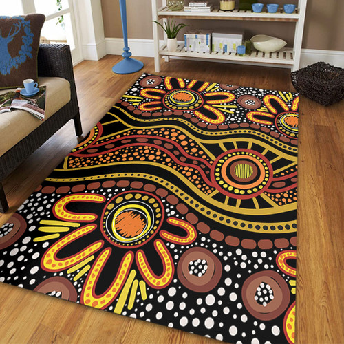 Australia Aboriginal Area Rug - Dot In Aboriginal Style Area Rug Australia Aboriginal Area Rug - Dot In Aboriginal Style Area Rug