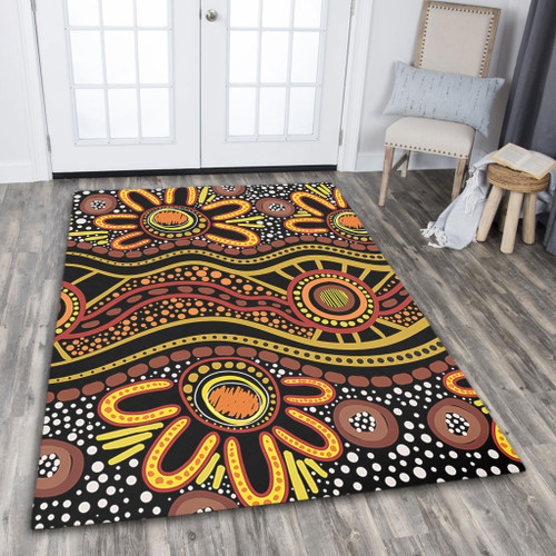 Australia Aboriginal Area Rug - Dot In Aboriginal Style Area Rug Australia Aboriginal Area Rug - Dot In Aboriginal Style Area Rug