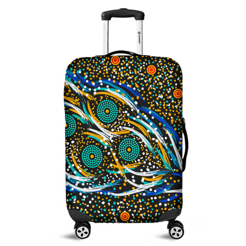 Australia Aboriginal Luggage Cover - Color Dot Dreamtime Luggage Cover Australia Aboriginal Luggage Cover - Color Dot Dreamtime Luggage Cover