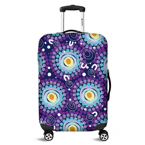 Australia Aboriginal Luggage Cover - Purple Abstract Seamless Pattern With Aboriginal Inspired Luggage Cover Australia Aboriginal Luggage Cover - Purple Abstract Seamless Pattern With Aboriginal Inspired Luggage Cover
