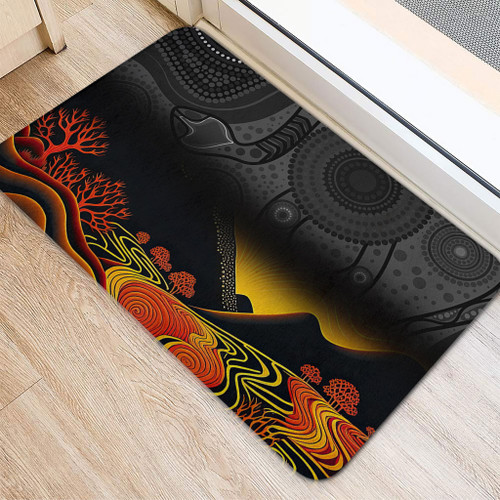 Australia Aboriginal Doormat - Rainbow Serpent Dreamtime Land Art Inspired Doormat Australia Aboriginal Doormat - Rainbow Serpent Dreamtime Land Art Inspired Doormat