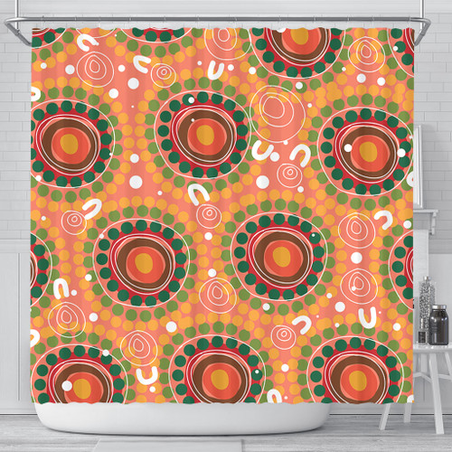 Australia Aboriginal Shower Curtain - Abstract Seamless Pattern With Aboriginal Inspired Shower Curtain Australia Aboriginal Shower Curtain - Abstract Seamless Pattern With Aboriginal Inspired Shower Curtain
