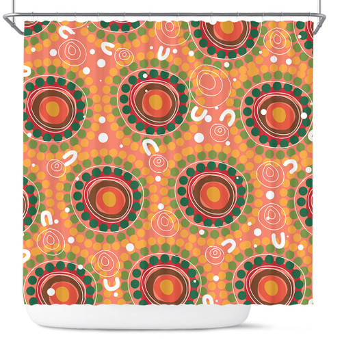 Australia Aboriginal Shower Curtain - Abstract Seamless Pattern With Aboriginal Inspired Shower Curtain Australia Aboriginal Shower Curtain - Abstract Seamless Pattern With Aboriginal Inspired Shower Curtain
