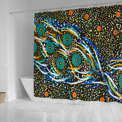 Australia Aboriginal Shower Curtain - Color Dot Dreamtime Shower Curtain