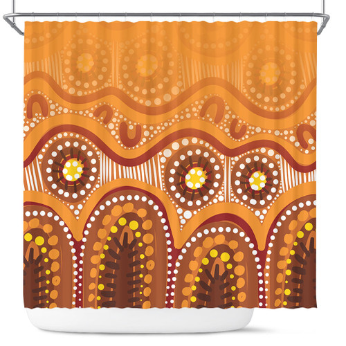 Australia Aboriginal Shower Curtain - Brown Aboriginal Dot Shower Curtain Australia Aboriginal Shower Curtain - Brown Aboriginal Dot Shower Curtain