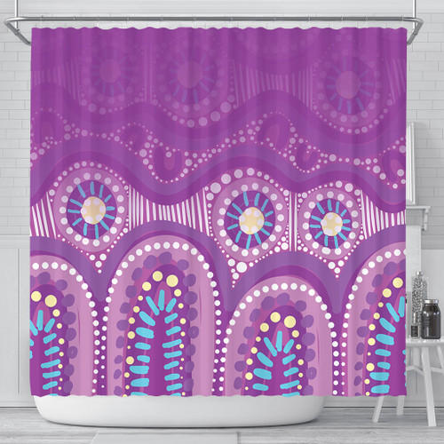 Australia Aboriginal Shower Curtain - Purple Aboriginal Dot Shower Curtain Australia Aboriginal Shower Curtain - Purple Aboriginal Dot Shower Curtain