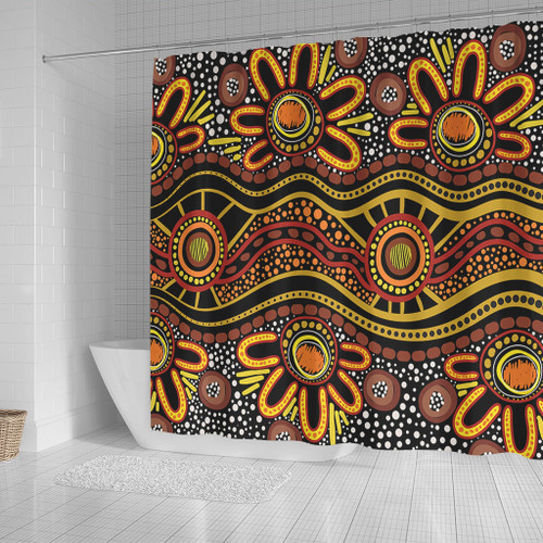 Australia Aboriginal Shower Curtain - Dot In Aboriginal Style Shower Curtain Australia Aboriginal Shower Curtain - Dot In Aboriginal Style Shower Curtain