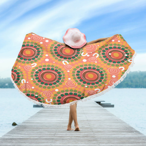 Australia Aboriginal Beach Blanket - Abstract Seamless Pattern With Aboriginal Inspired Beach Blanket Australia Aboriginal Beach Blanket - Abstract Seamless Pattern With Aboriginal Inspired Beach Blanket