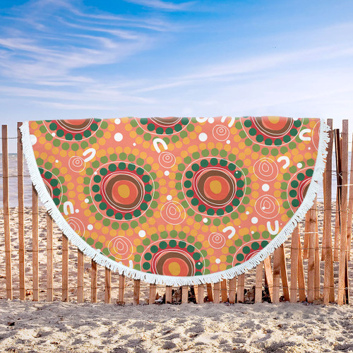 Australia Aboriginal Beach Blanket - Abstract Seamless Pattern With Aboriginal Inspired Beach Blanket Australia Aboriginal Beach Blanket - Abstract Seamless Pattern With Aboriginal Inspired Beach Blanket