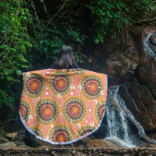 Australia Aboriginal Beach Blanket - Abstract Seamless Pattern With Aboriginal Inspired Beach Blanket Australia Aboriginal Beach Blanket - Abstract Seamless Pattern With Aboriginal Inspired Beach Blanket