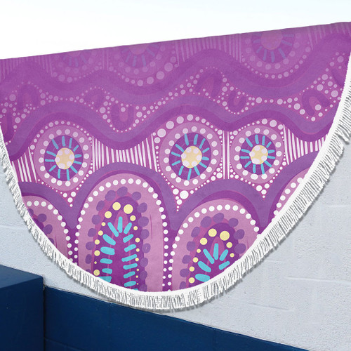 Australia Aboriginal Beach Blanket - Purple Aboriginal Dot Beach Blanket Australia Aboriginal Beach Blanket - Purple Aboriginal Dot Beach Blanket