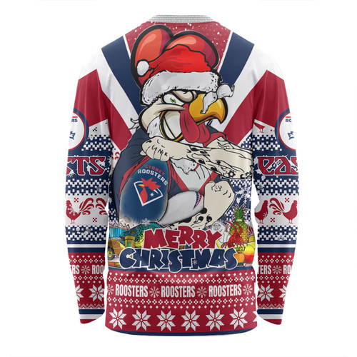 Sydney Roosters Christmas Custom Long Sleeve T-Shirt - Easts Rooster Santa Aussie Big Things Long Sleeve T-Shirt Sydney Roosters Christmas Custom Long Sleeve T-Shirt - Easts Rooster Santa Aussie Big Things Long Sleeve T-Shirt