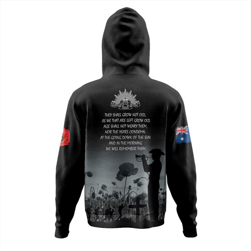 Australia Anzac Day Hoodie - Lest We Forget Black Hoodie Australia Anzac Day Hoodie - Lest We Forget Black Hoodie