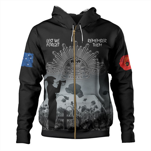 Australia Anzac Day Hoodie - Lest We Forget Black Hoodie Australia Anzac Day Hoodie - Lest We Forget Black Hoodie