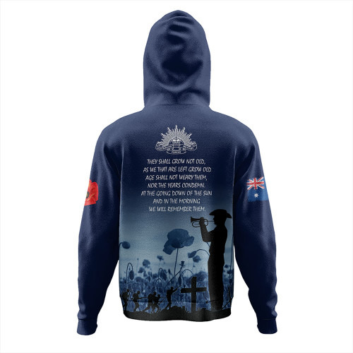 Australia Anzac Day Hoodie - Lest We Forget Blue Hoodie Australia Anzac Day Hoodie - Lest We Forget Blue Hoodie