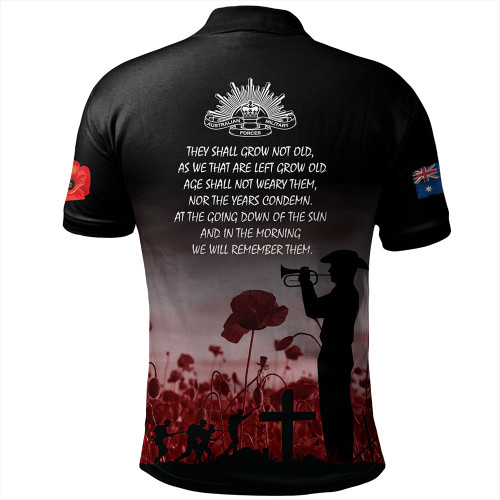 Australia Anzac Day Polo Shirt - Lest We Forget Red Polo Shirt Australia Anzac Day Polo Shirt - Lest We Forget Red Polo Shirt