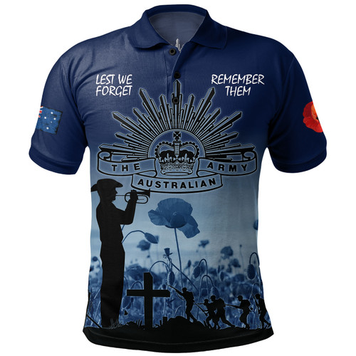 Australia Anzac Day Polo Shirt - Lest We Forget Blue Polo Shirt