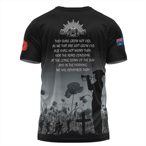 Australia Anzac Day T-shirt - Lest We Forget Black T-shirt Australia Anzac Day T-shirt - Lest We Forget Black T-shirt