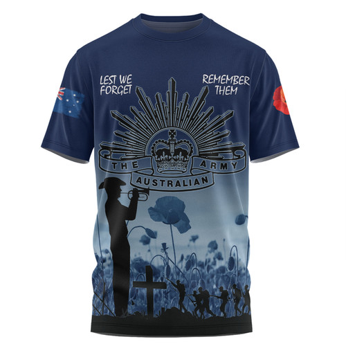 Australia Anzac Day T-shirt - Lest We Forget Blue T-shirt