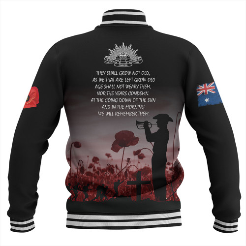 Australia Anzac Day Baseball Jacket - Lest We Forget Red Baseball Jacket Australia Anzac Day Baseball Jacket - Lest We Forget Red Baseball Jacket