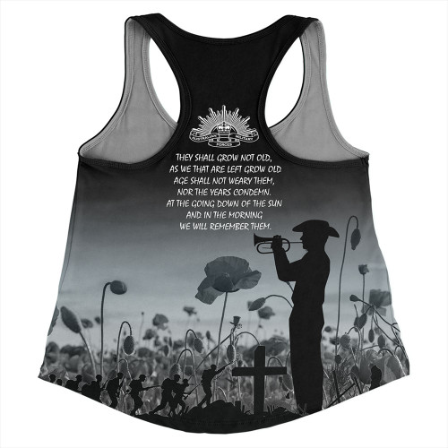 Australia Anzac Day Women Racerback Singlet - Lest We Forget Black Women Racerback Singlet