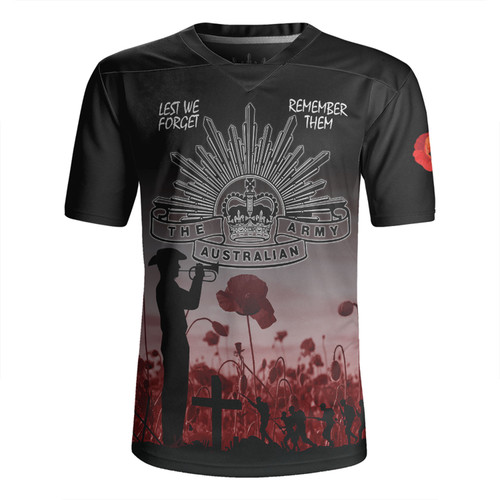 Australia Anzac Day Rugby Jersey - Lest We Forget Red Rugby Jersey