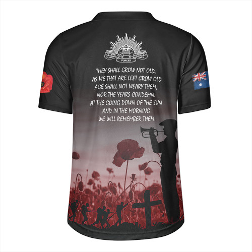 Australia Anzac Day Rugby Jersey - Lest We Forget Red Rugby Jersey Australia Anzac Day Rugby Jersey - Lest We Forget Red Rugby Jersey